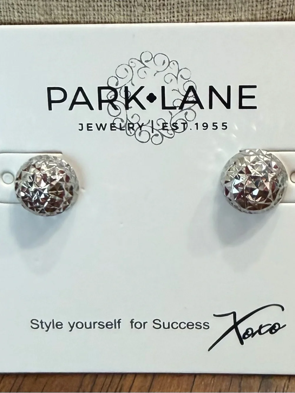 Park Lane Faceted Silver Dome Stud Earrings - Vixen Collection